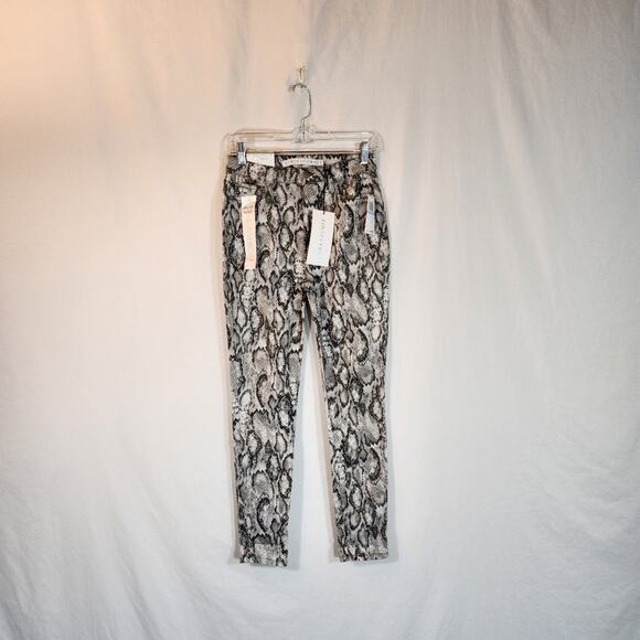 TINSELTOWN Grey Gray White Reptile Snake Print Hi-Rise Skinny Pant Junior 5 NEW - Picture 1 of 12